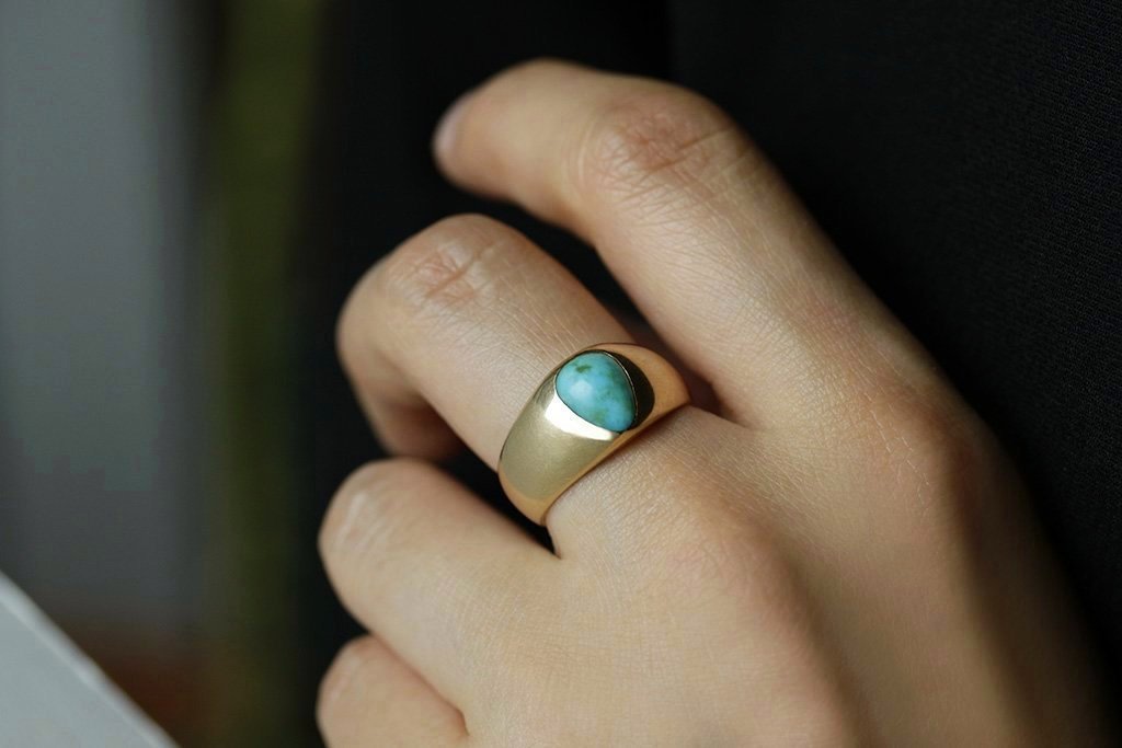 Turquoise Cabochon Ring at best price in Jaipur by Neelmani Arts | ID:  3097486691